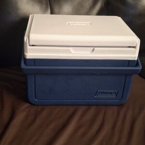 Coleman Blue and White Cooler